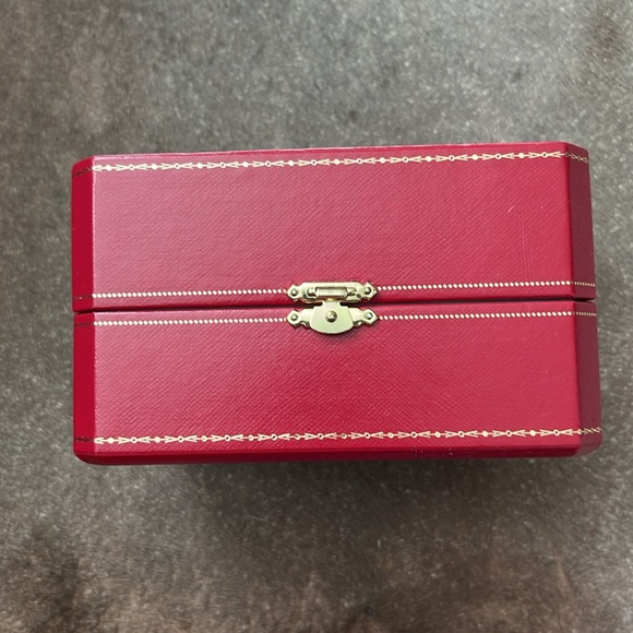 Cartier Red Leather Gold Snap Bracelet Box Gift - Picture 3 of 9